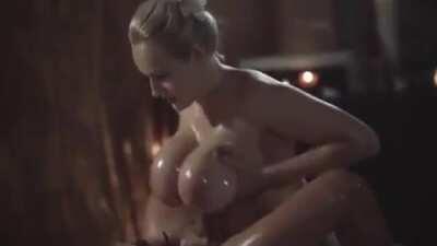 Angel titfucking with a smile.