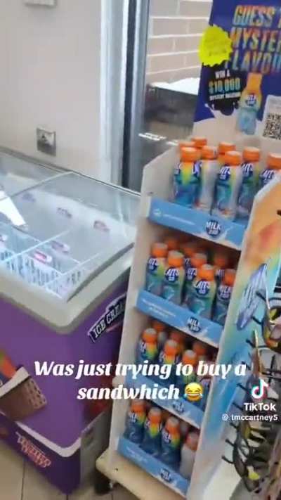 Crazy lady uses dog as weapon