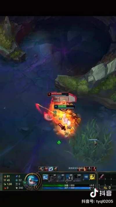 Lvl1 passive activated+12 conq stacks Darius+ignite with Bone plating and W start lost to Gwen