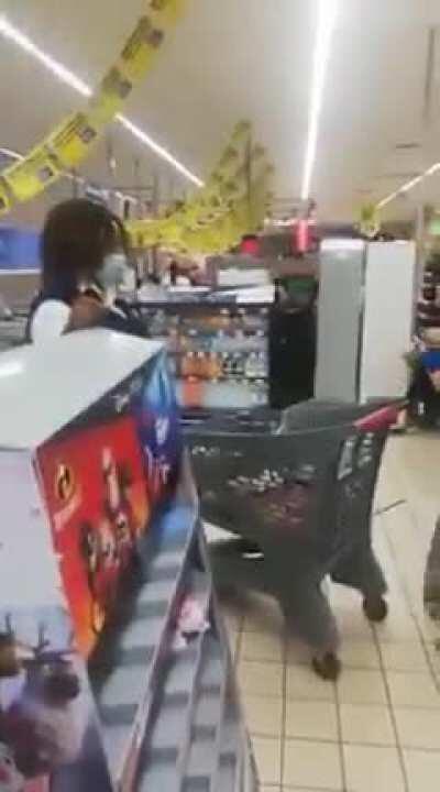 Guess she forgot her mask...