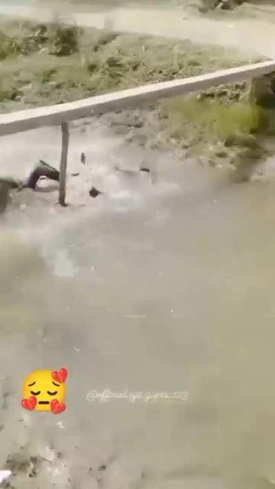 Cycling over a concrete pole