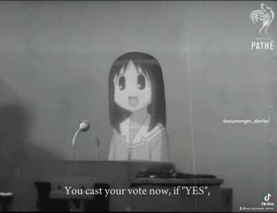 This'll probably get me exiled from this community but here's Osaker doing a speech at her school in 1935.