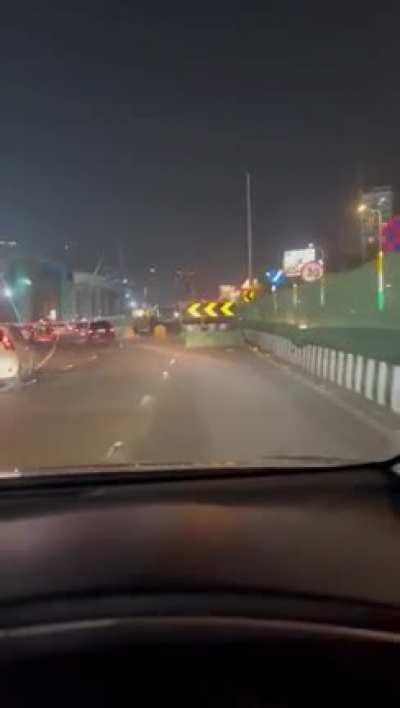 Someone hacked the diversion sign near Haji Ali. It says “smoke weed everyday”