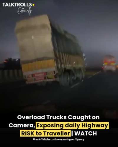A viral video has once again highlighted the serious dangers caused by overloaded trucks on India’s national highways.