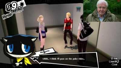 The Pancakes scene, but everyone's voice changes after every line