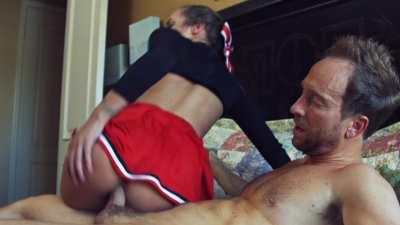 Cheerleader Liza Rowe in Reverse Cowgirl Part 1