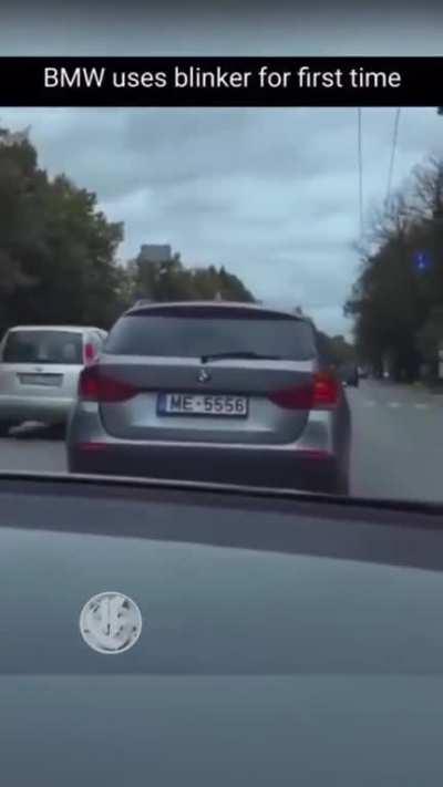to use a blinker in BMW properly. 