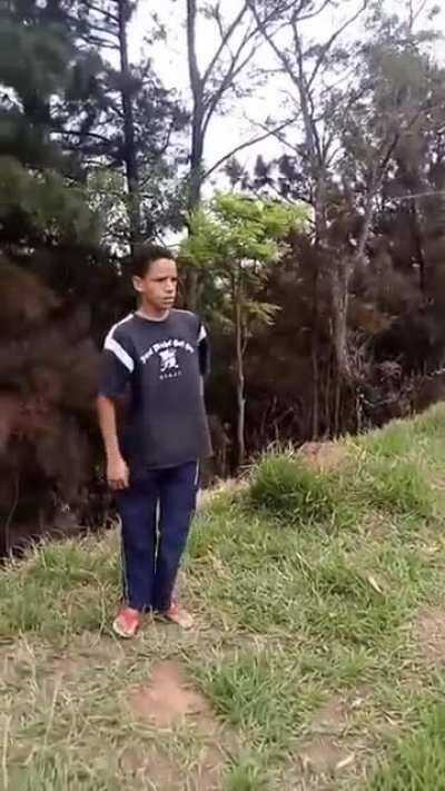 A little too comfortable for someone holding a rattlesnake.