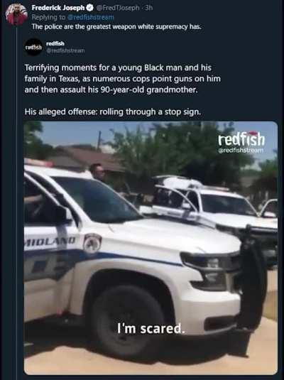 5 cops pointing guns on a man already on the ground for rolling through a stop sign? NORMAL IN AMERICA!