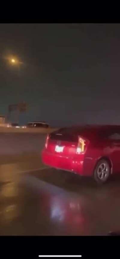 I35 pileup this morning as it’s happening.