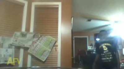 Giant jenga on a glass table