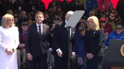 AWKWARD: Biden poops on stage with the French PM Macron. 