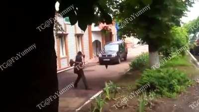 just a little more and he would have cut his neck