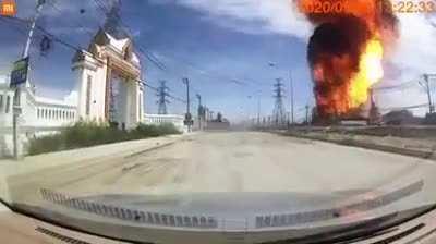 Gas pipe explosion. 22nd October 2020, Thailand