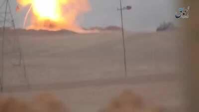 M1 Abrams tank cook off by kornet atgm fired by the Islamic State