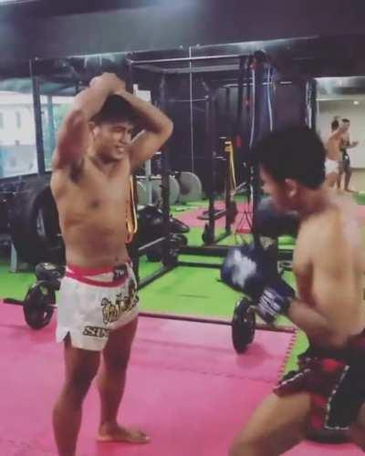 Wanchai cooki lokwichit Proffesional wrestler testing his strength