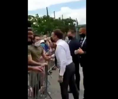 JUST IN - President #Macron slapped in the face during #France tour.