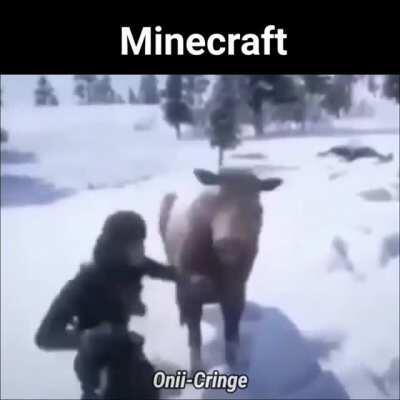 Minecraft al inicio para conseguir comida be like: