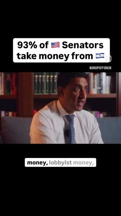 93% of American Senators take money from Israel!