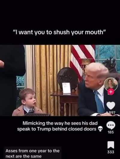 Elon Musk’s child tells Trump “shush your mouth” 😄 🍿