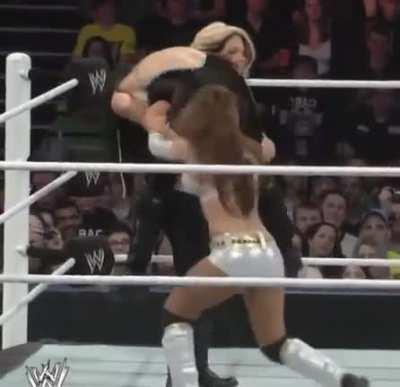 Aksana spanked over Kaitlyn’s shoulder
