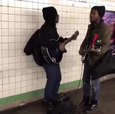 Street performers covering 