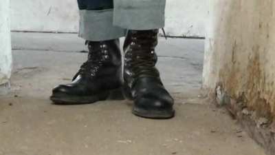 Snail crushed under boots