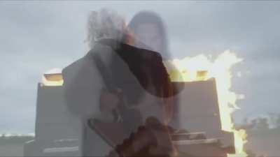 That guitar part in The world looks red be like