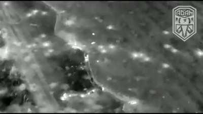 Thermal footage by the Adam tactical group attacking a PMC Wagner assault unit during the night.
