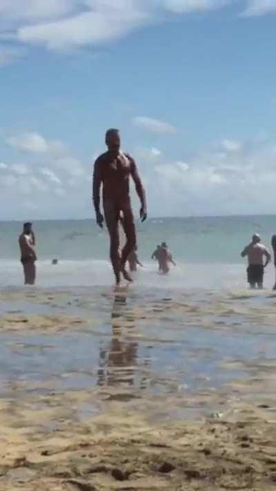 At the beach, everybody calls him King Karl