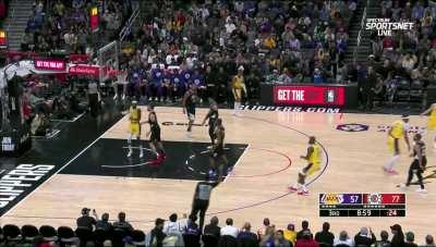 [Highlight] LeBron with a deep three from the logo