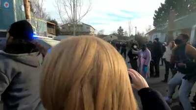 The power of community and unity. When they come to throw your neighbor out, show some class solidarity and express your frustration.