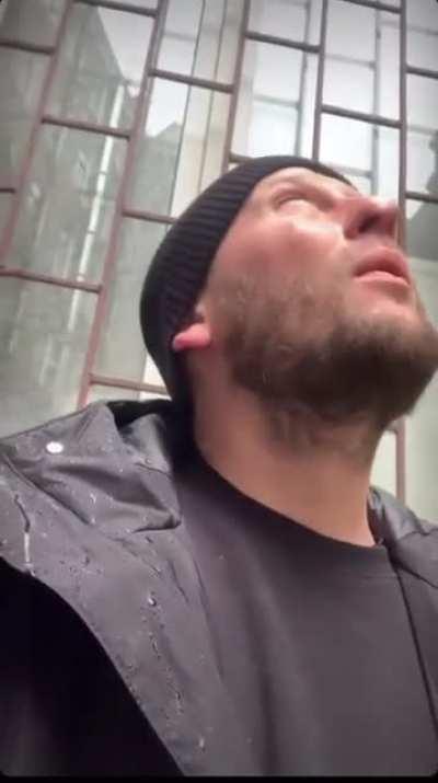 Ukranian man gets bombed on Instagram Live