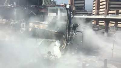 A 3-story shopping mall that was under construction