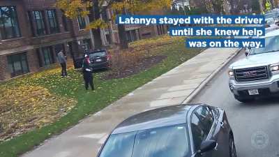 This bus driver reacted immediately she saw a car drifting into oncoming traffic