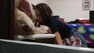 I love the faces she does pretending she is sucking another man's cock