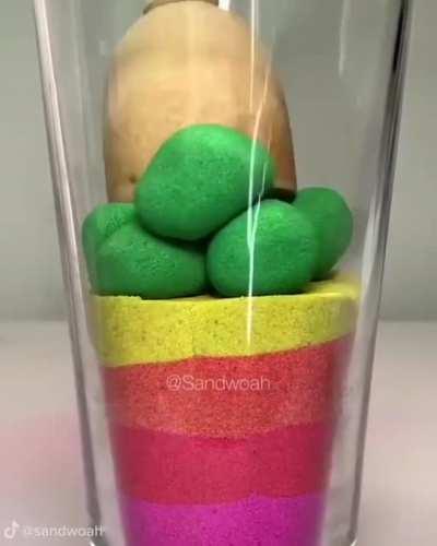 Colorful and being pressed.