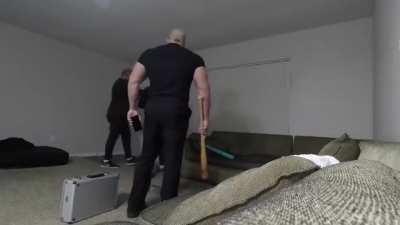 Live footage of Tomar threatening a predator to get out his house