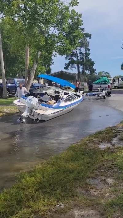 Boat refuses to cooperate during trailer loading