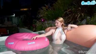 Bunny Colby makes sure her NSFW set is actually SFW as well as inspects and approves her work temporary uniform