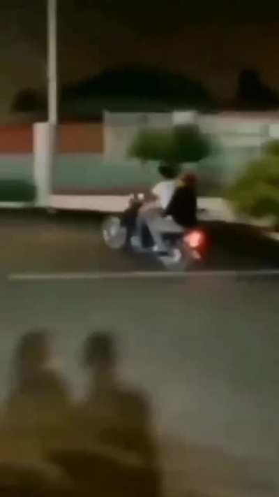 Catching air on a scooter