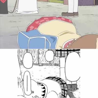 Made this anime/manga comparison of Mai's dogs asserting their dominance over the girls and Sakamoto