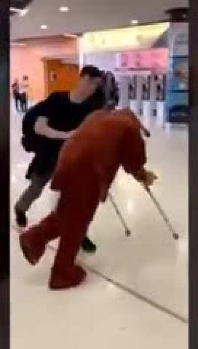Have a random video of a man pushing a disabled furry to it's demise