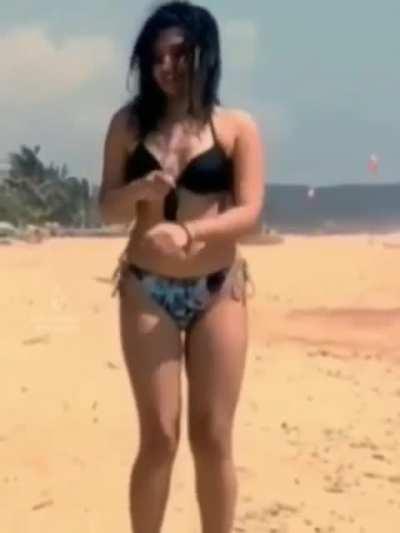 Nidhi Bhanushali turning into a sexy bikini babe.