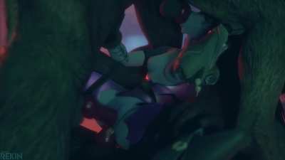 Widowmaker stuffed with werewolf cock (commando rekin)
