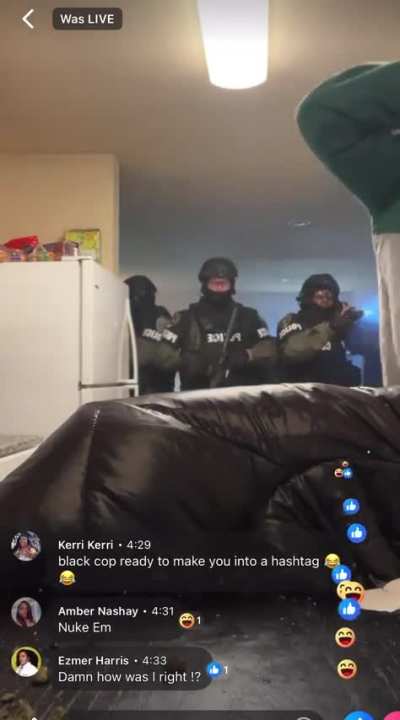 Some rapper named NHO Jimmy just got his home raided while on FB live