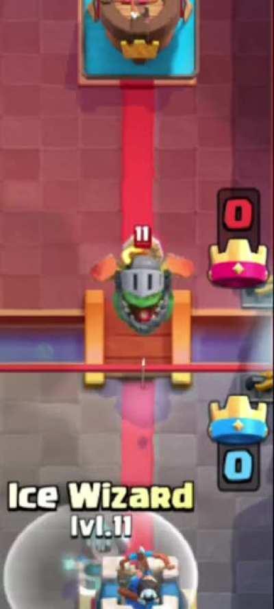 I think we can all agree that the ice wizard 'buff' was a little underwhelming, so I had a thought, since e-wiz lands with a *zap* maybe ice wizard could land with a... snowball?