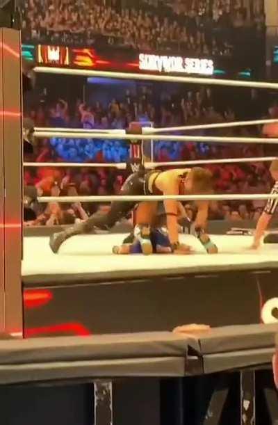 Sasha banks pinned and folded up by Rhea Ripley 