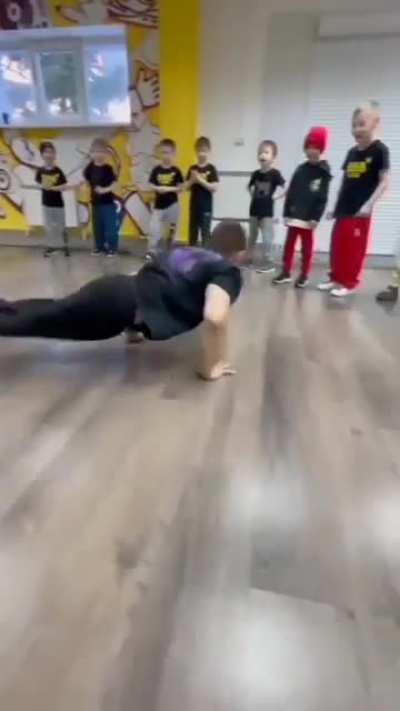 Man impresses everyone with his sick moves.