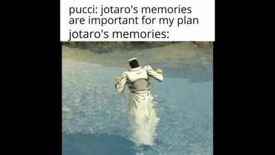 Pucci can even watch all episodes of part 3 and part 4 with jotaro's disk